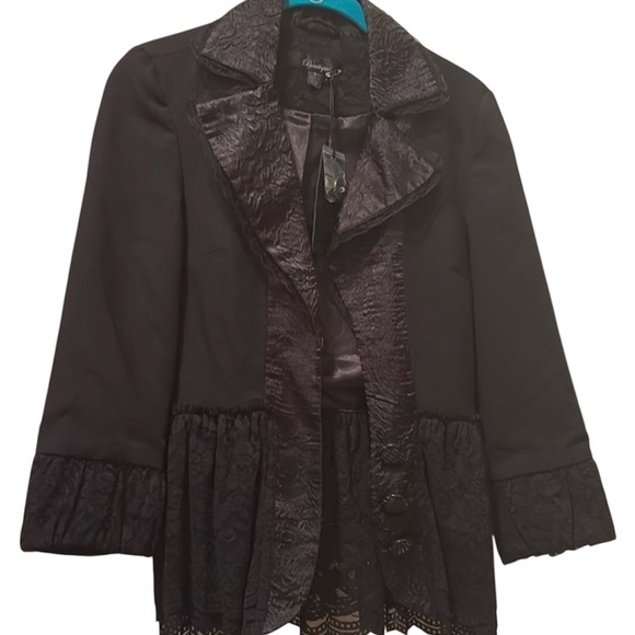 BUCKLE lace overlay black jacket - Picture 1 of 4